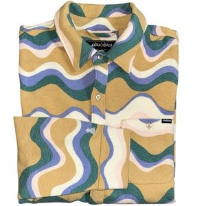 NWOT Chubbies Long Sleeve Wiggle Printed Flannel Overshirt Mens Size Medium